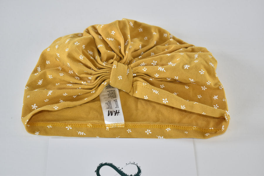 Mustard floral turban hat 3/4 years