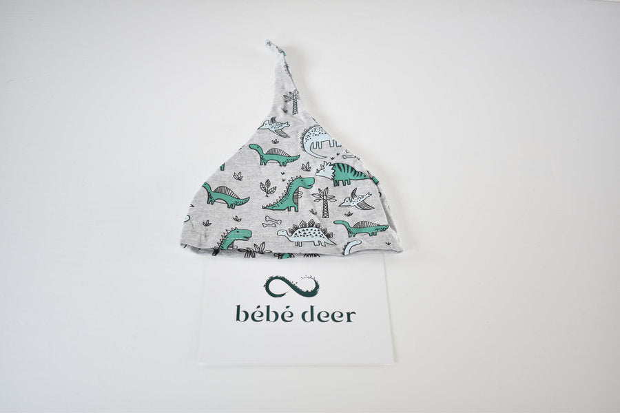Dinosaur knot hat 3/6 months