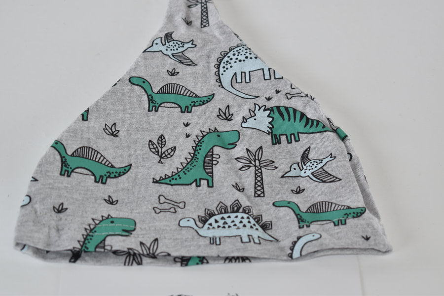 Dinosaur knot hat 3/6 months