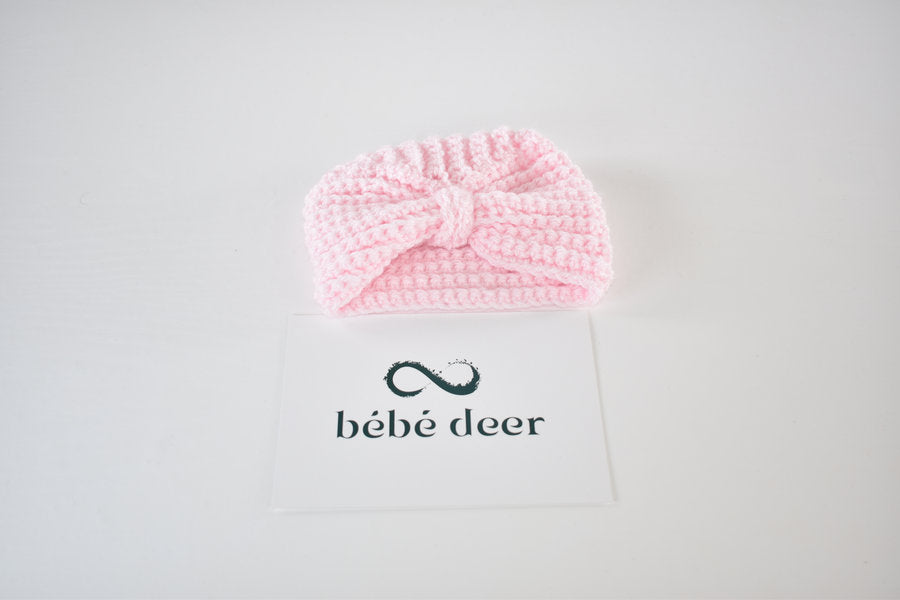 Handmade knitted bow headband 0/3 months