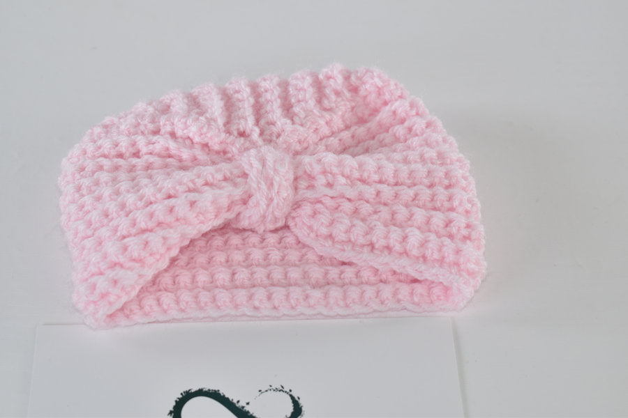 Handmade knitted bow headband 0/3 months