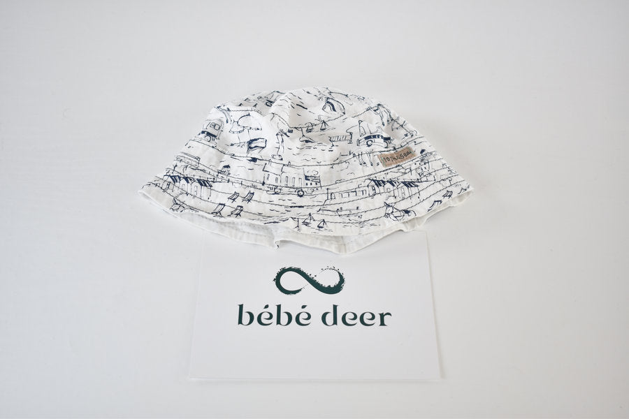 Seaside print sun hat 0/3 months