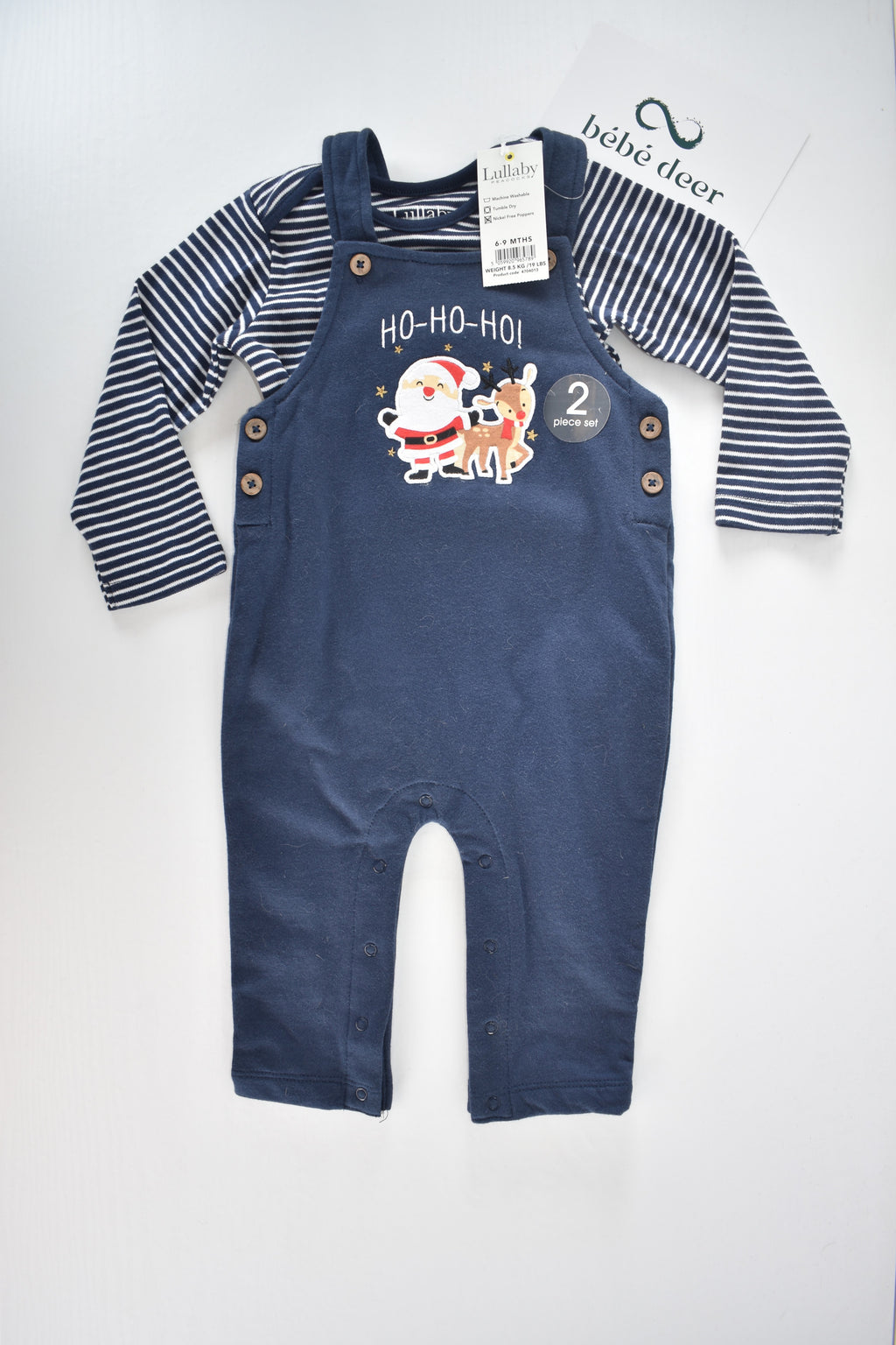 Christmas Santa and reindeer dungaree set (2 pieces)