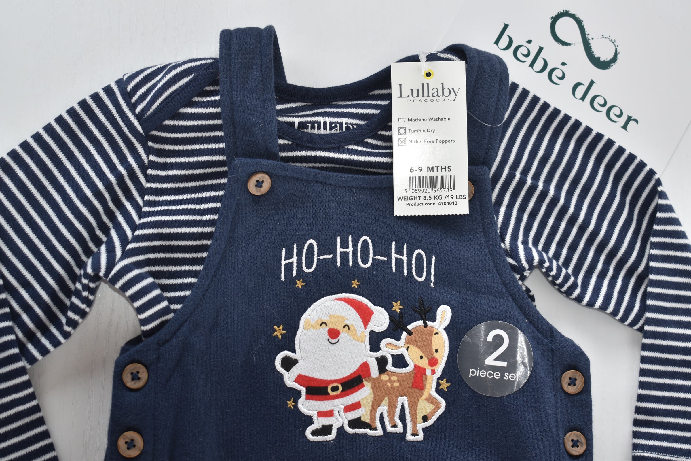 Christmas Santa and reindeer dungaree set (2 pieces)