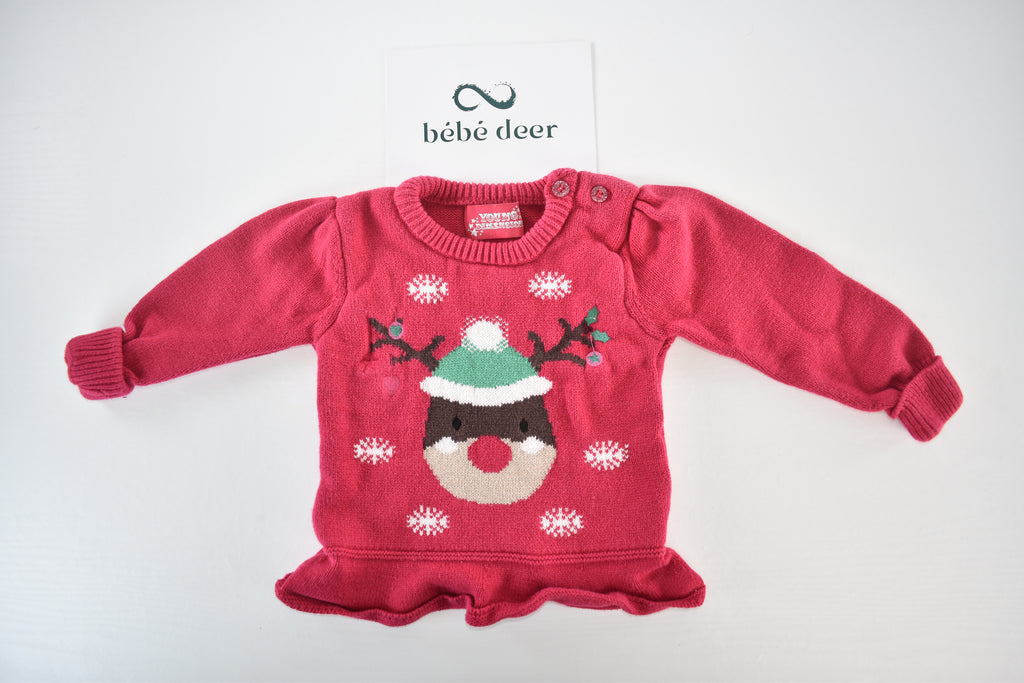 Christmas reindeer knitted peplum jumper