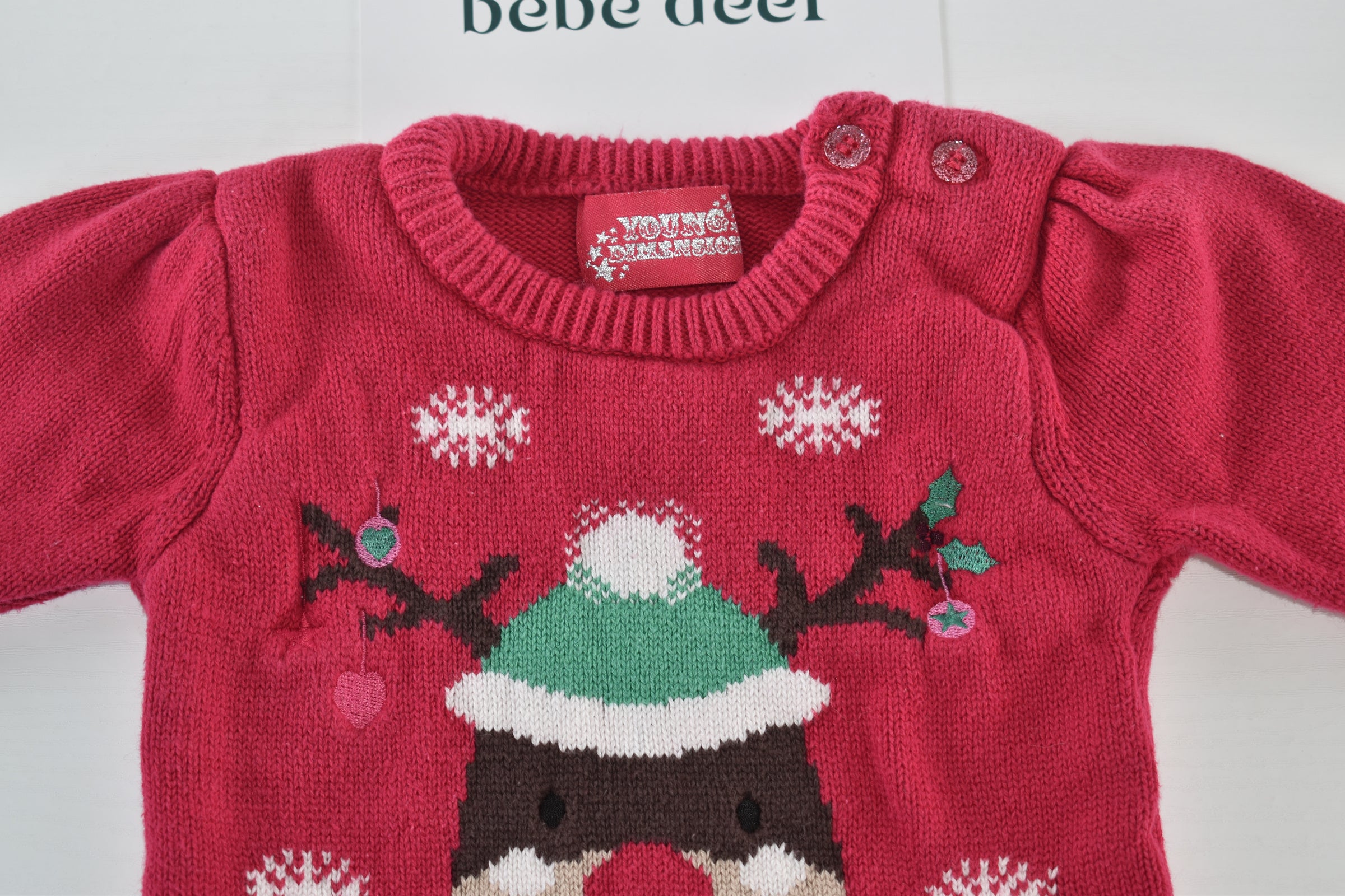 Christmas reindeer knitted peplum jumper