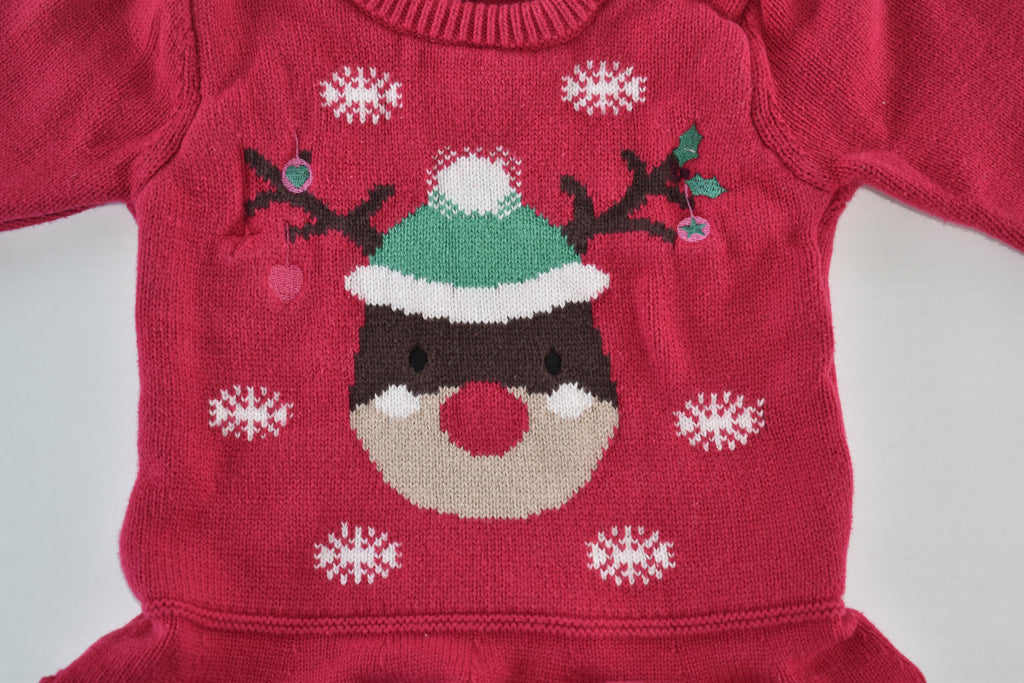 Christmas reindeer knitted peplum jumper