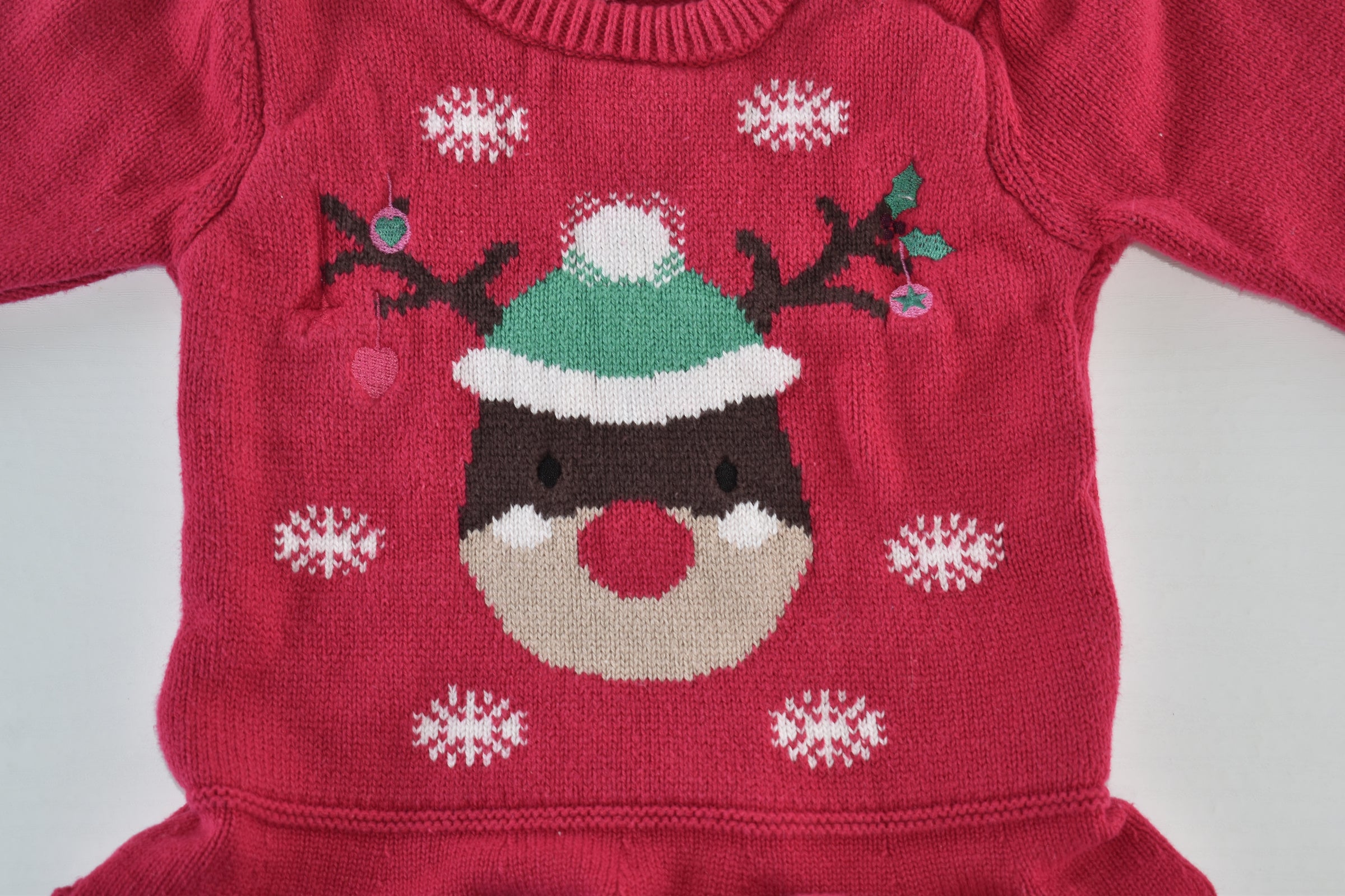 Christmas reindeer knitted peplum jumper