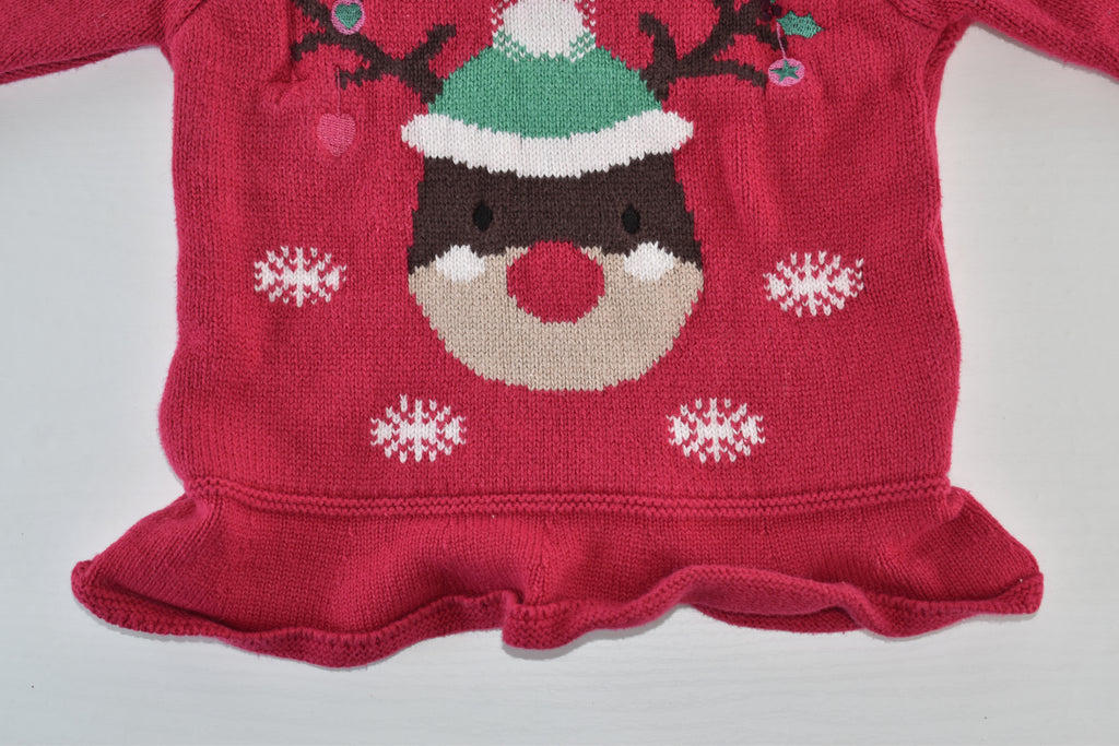 Christmas reindeer knitted peplum jumper