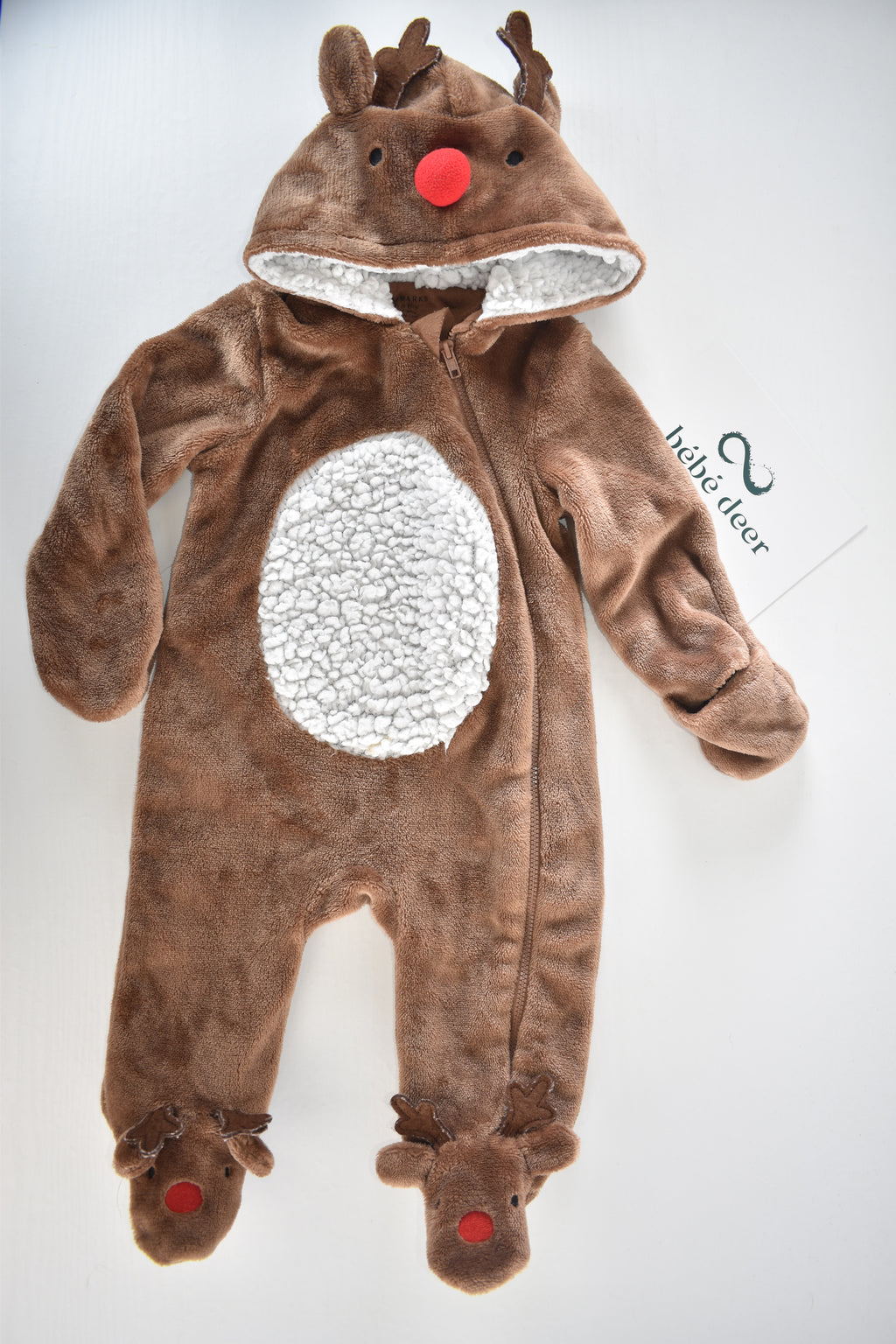 Primark reindeer fleece pramsuit