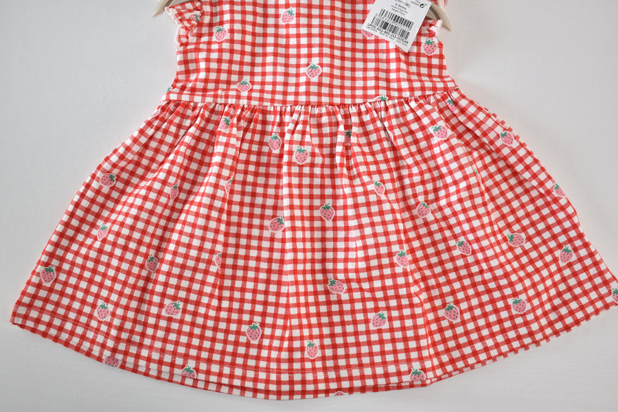 Gingham strawberry dress, new with tags