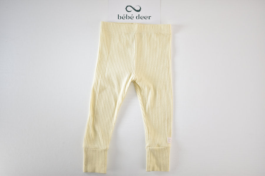 Ribbed yellow leggings