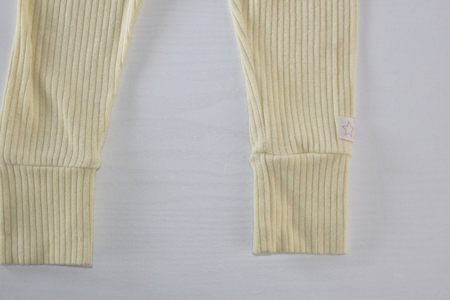 Ribbed yellow leggings