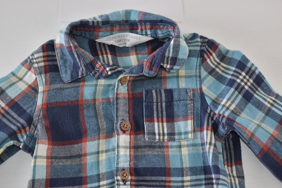 Checked shirt with front pocket