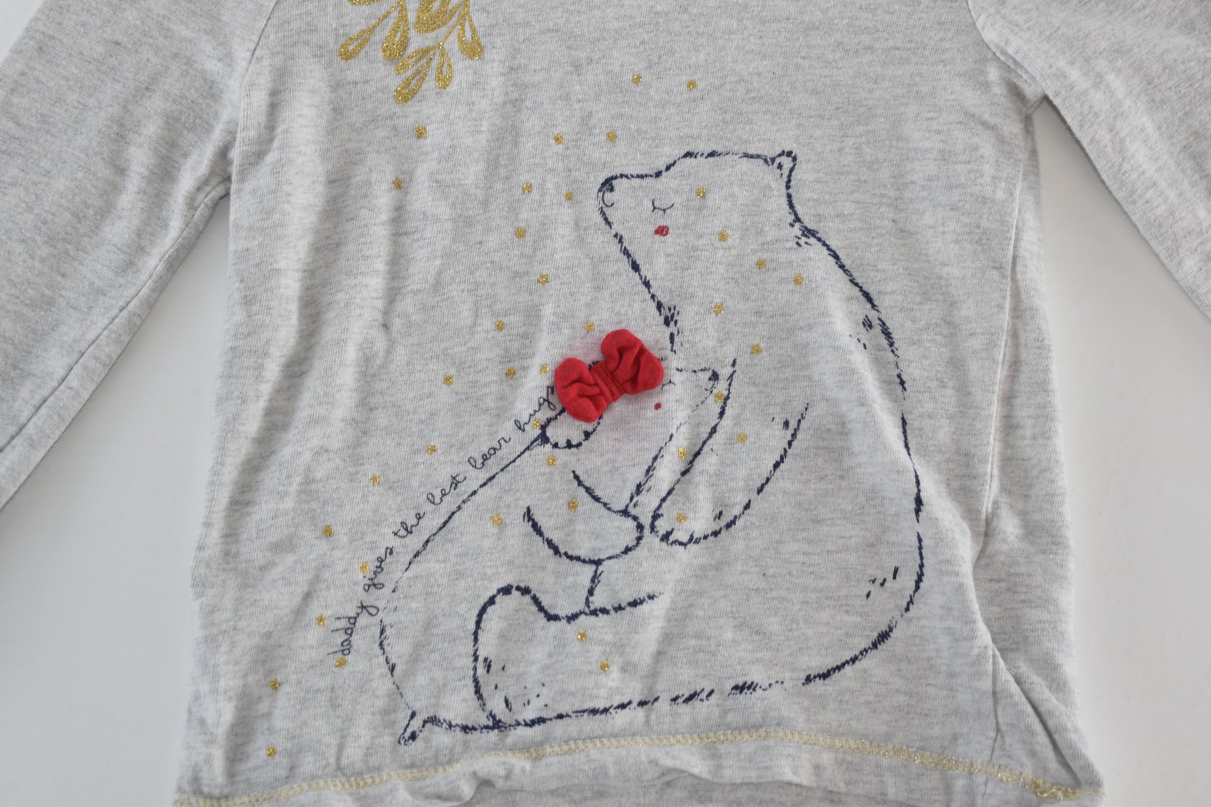 Polar bear top "Daddy gives the best bear hugs"