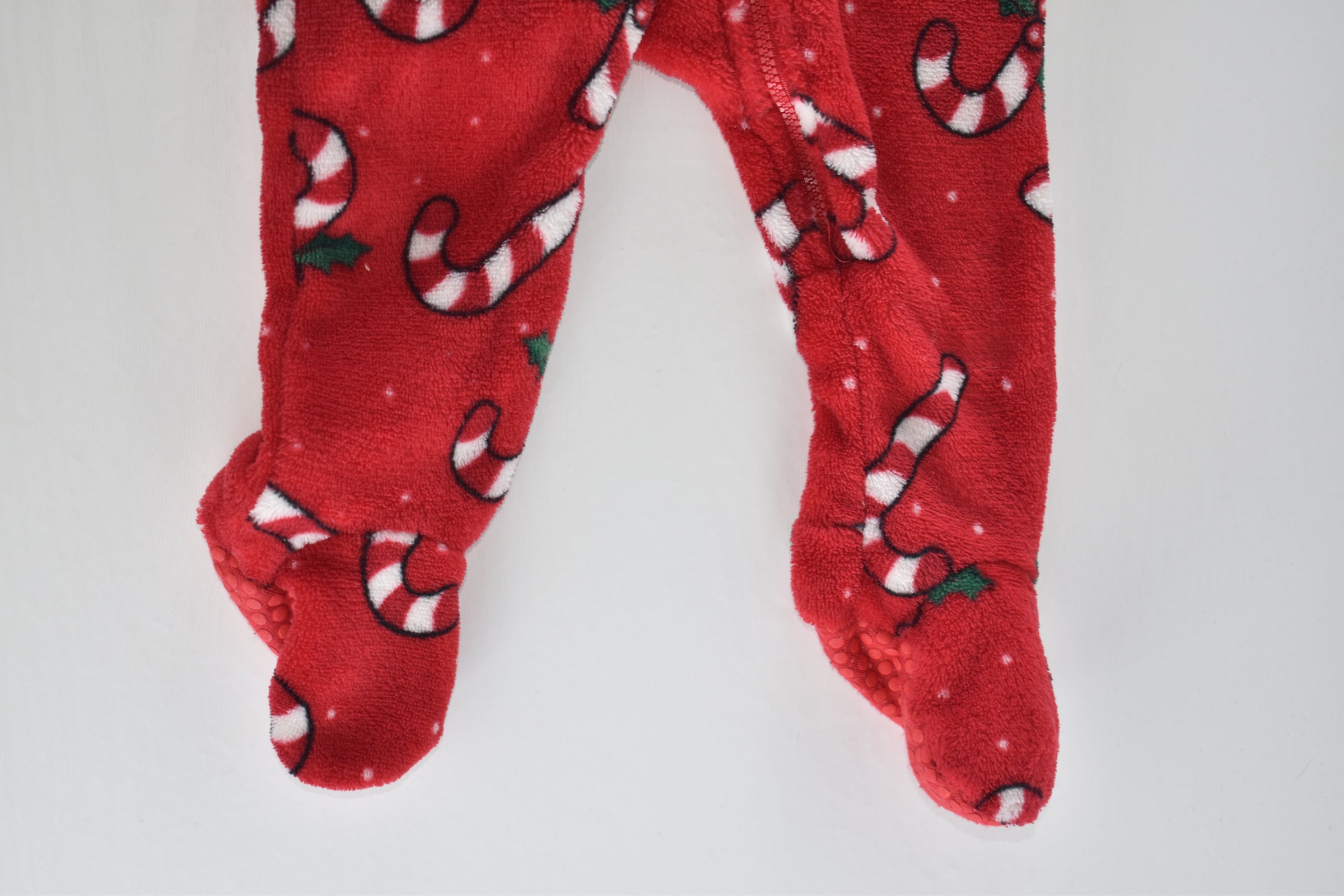 Candy cane fleece sleepsuit