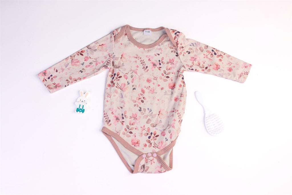 Long-sleeved floral bodysuit