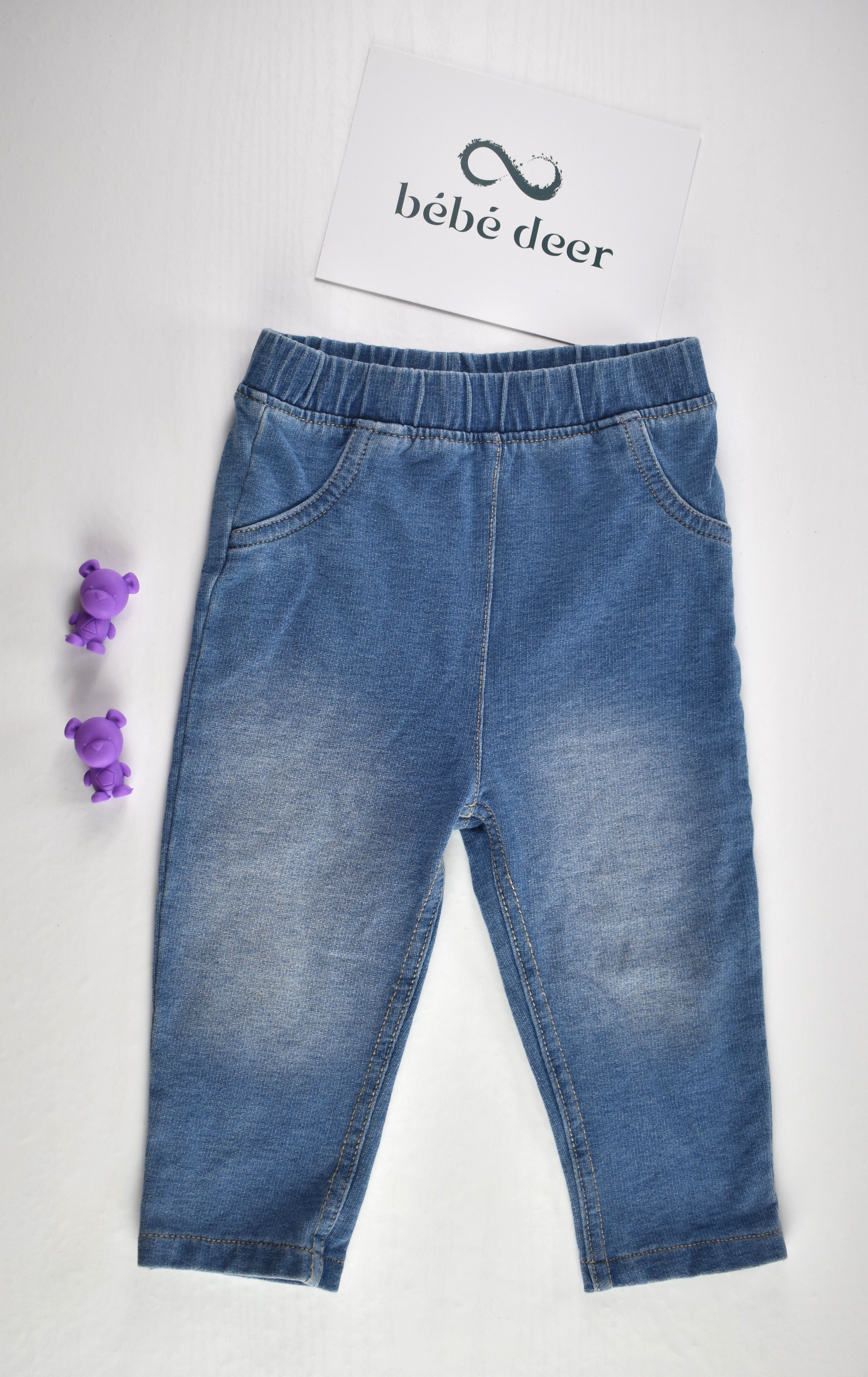 Blue jeggings-style trousers