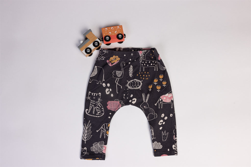 Grey animal print trousers