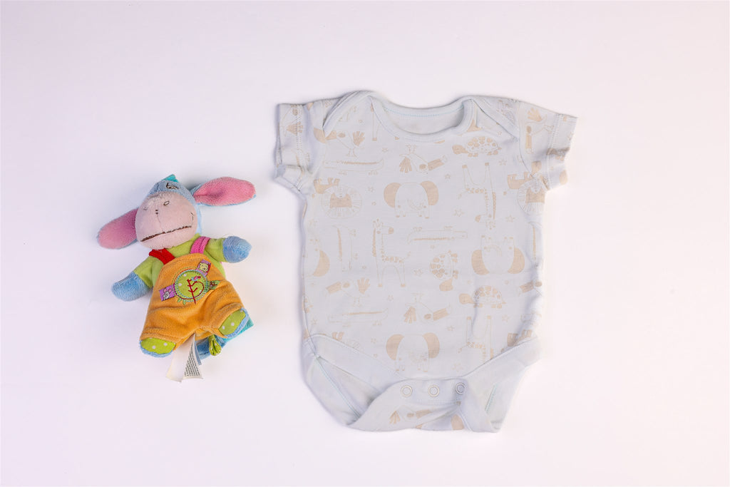 White bodysuit with animals