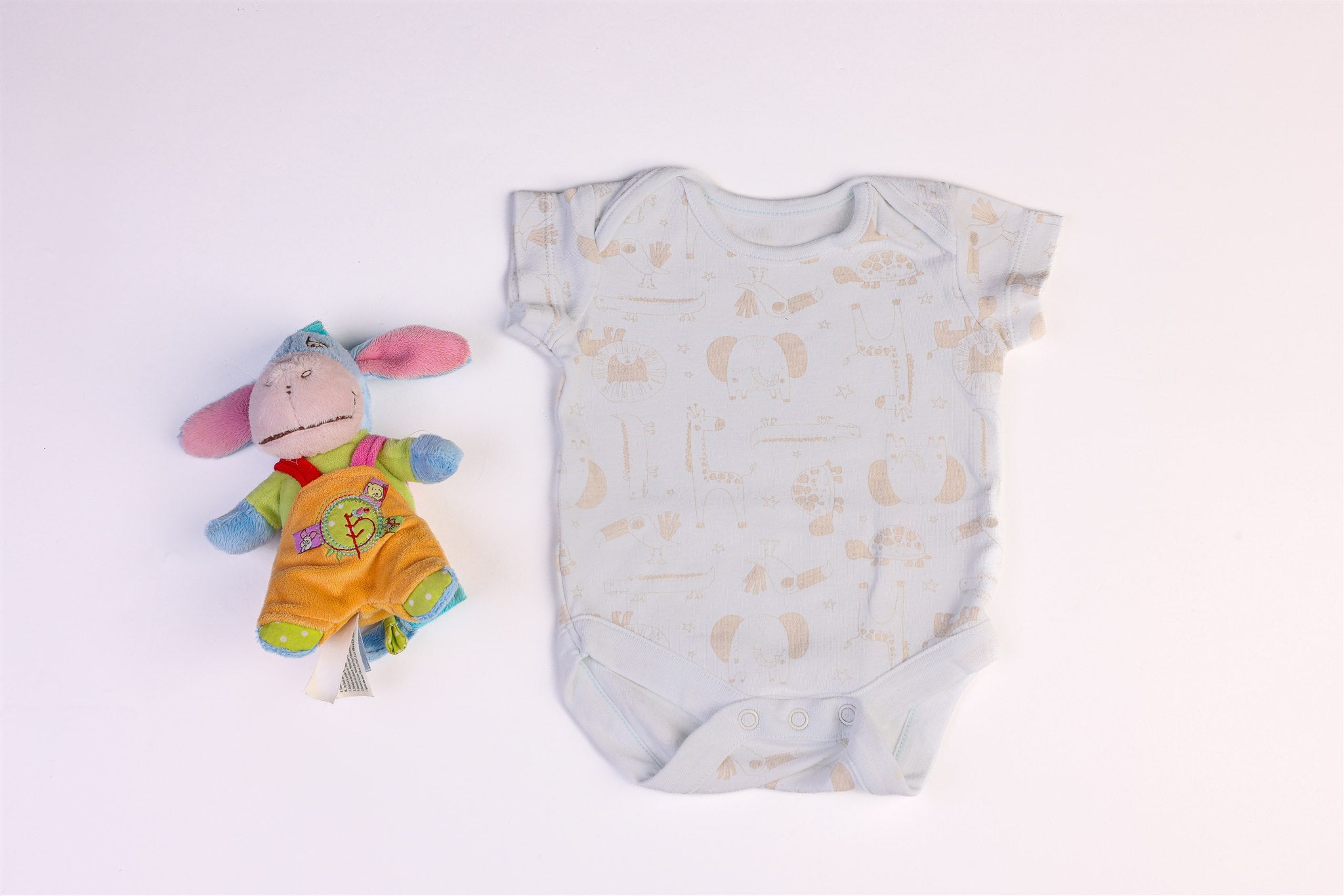 White bodysuit with animals