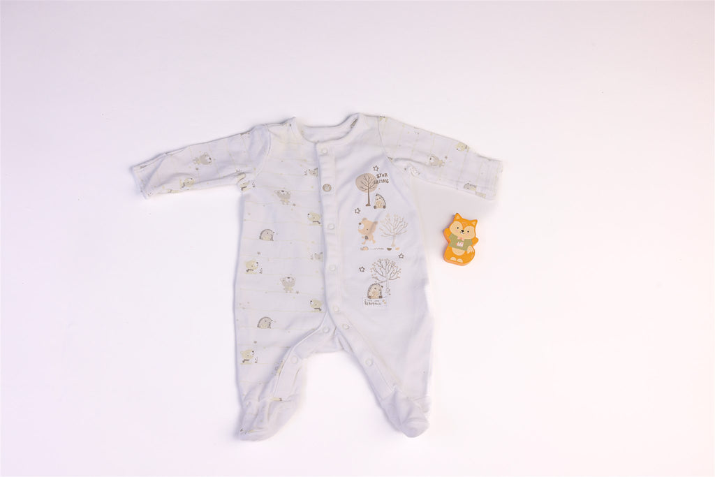 White Animal and Nature sleepsuit