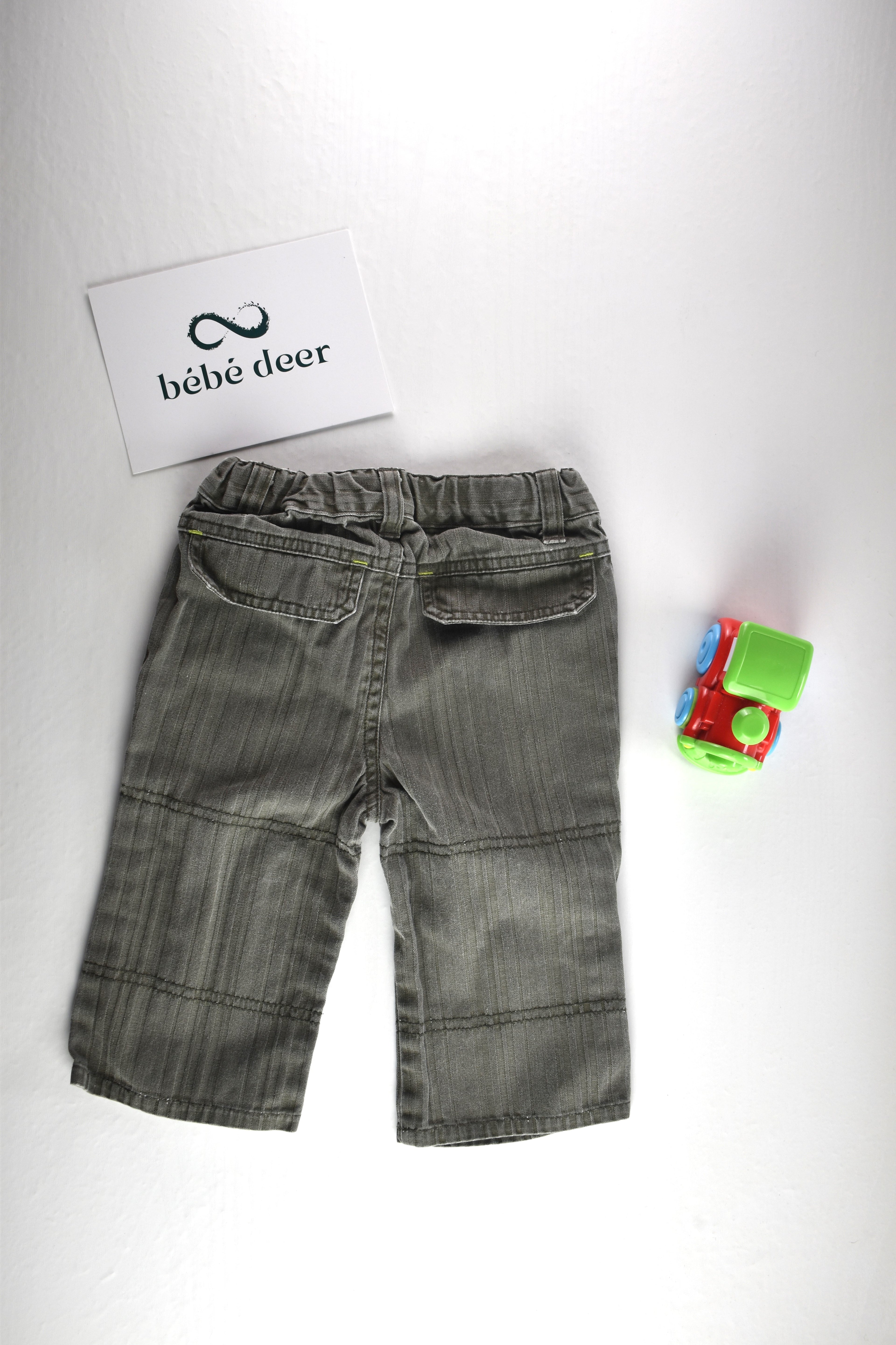 Grey cargo trousers "I respect the planet!!"