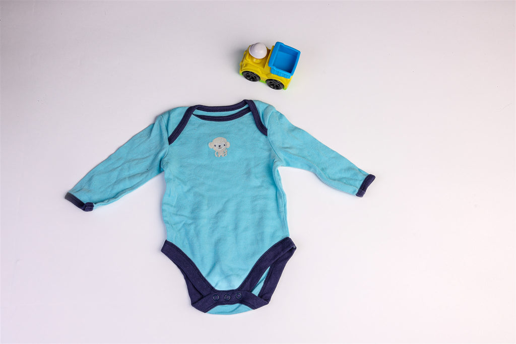 Blue monkey print bodysuit