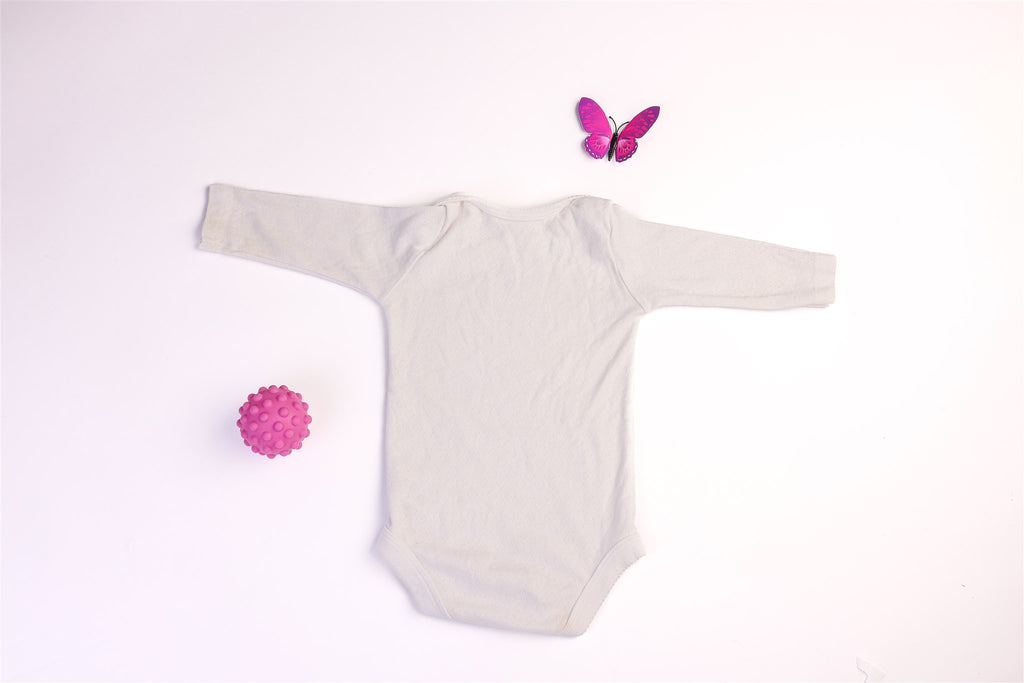 White long-sleeved "Any bunny for a hug?" bodysuit