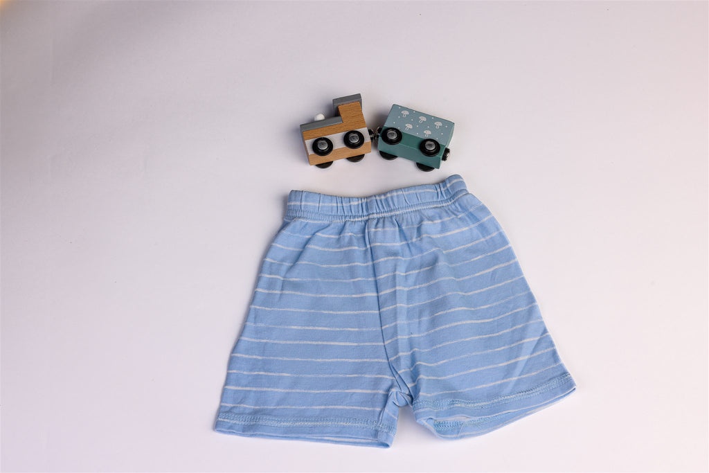 Blue striped shorts