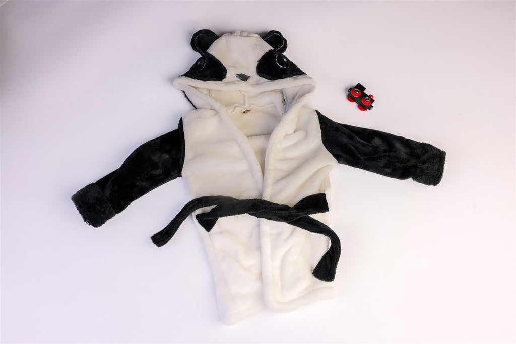 Soft panda bathrobe with belt