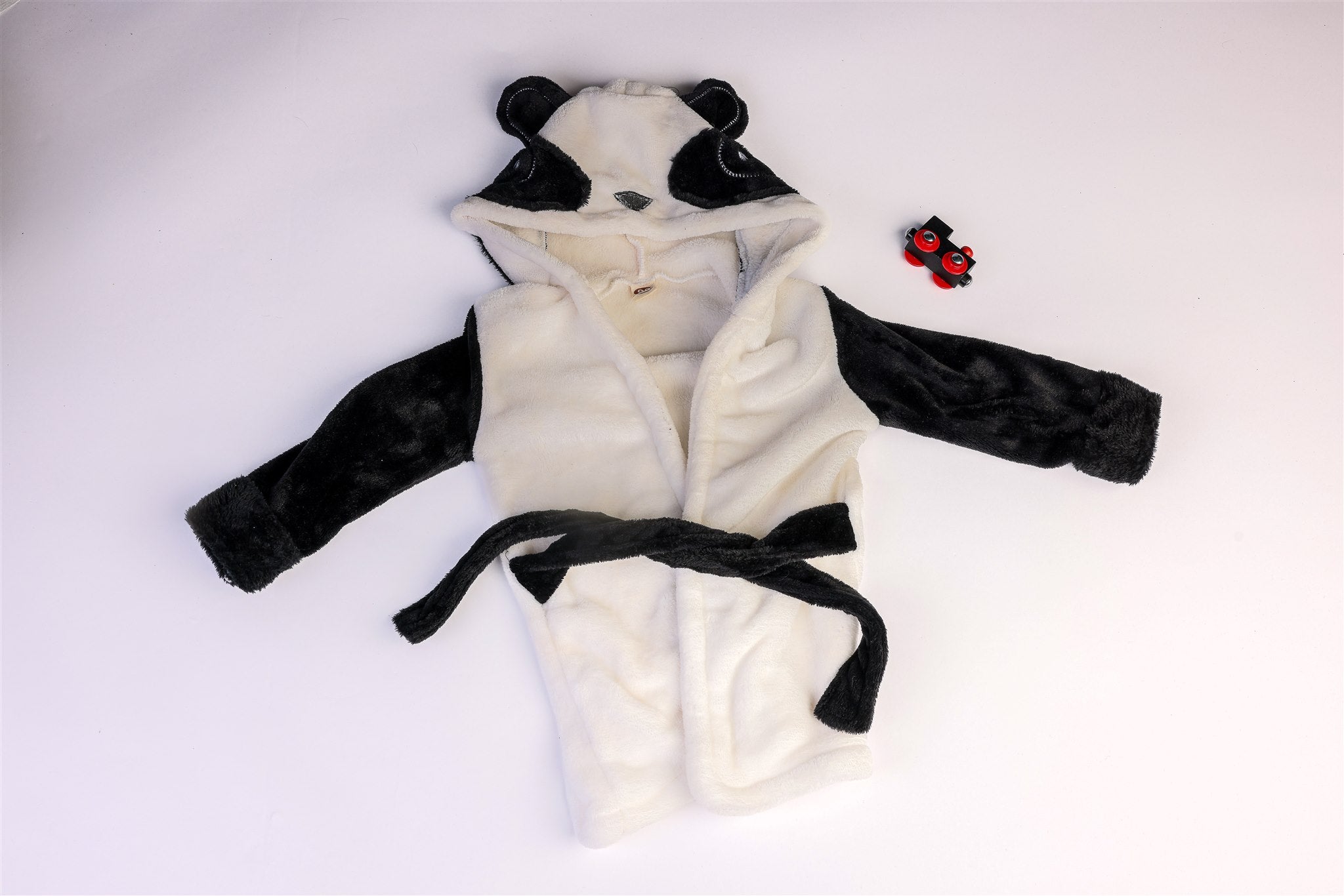 Soft panda bathrobe with belt