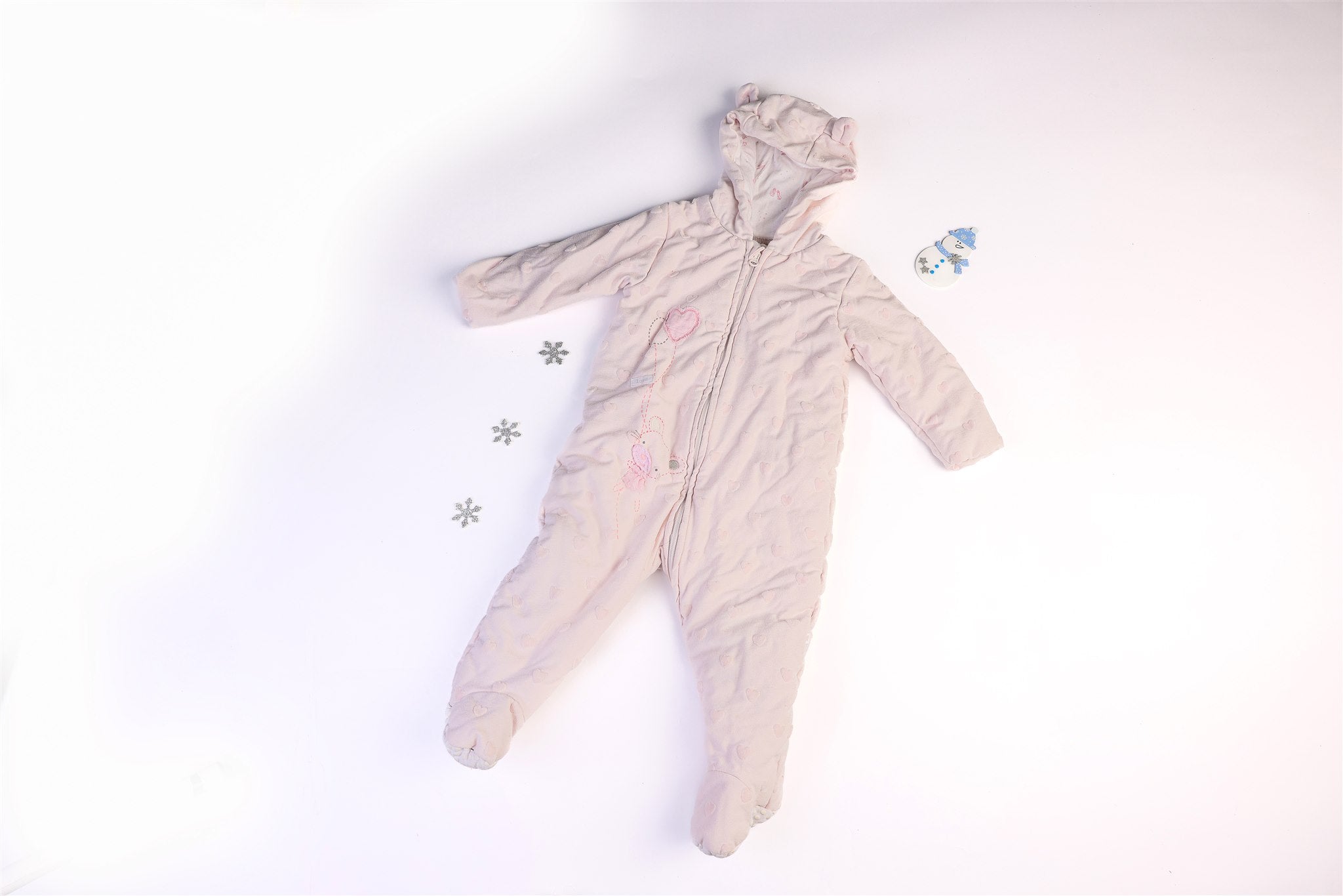 Warm pramsuit featuring a mouse