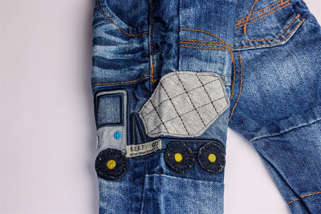 Jeans with side truck detail