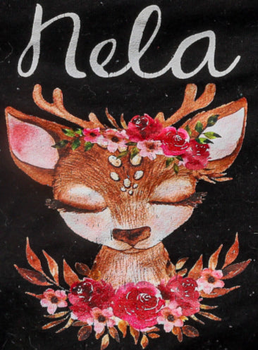Jumper with deer and flowers "Nela"