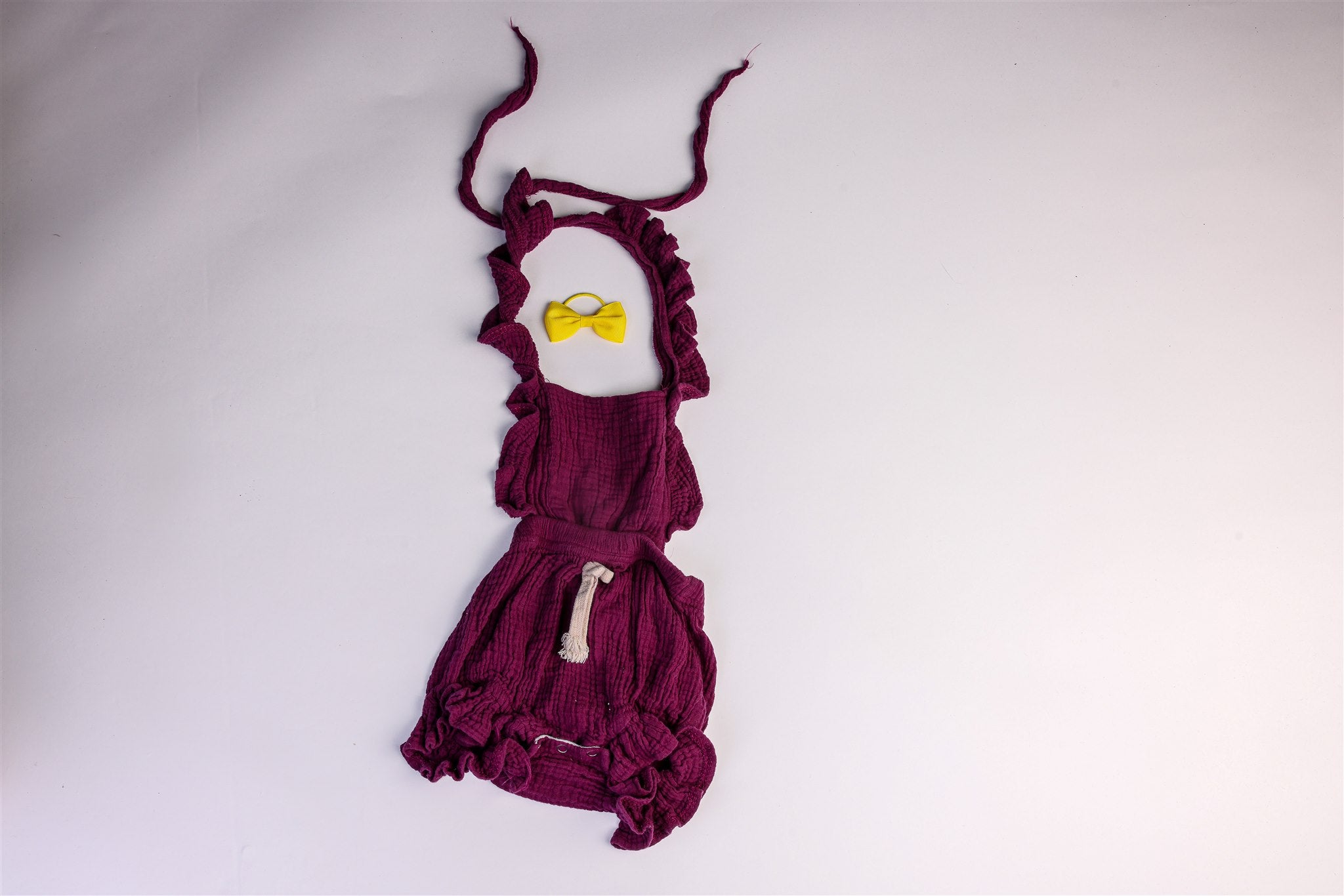 Purple short dungarees