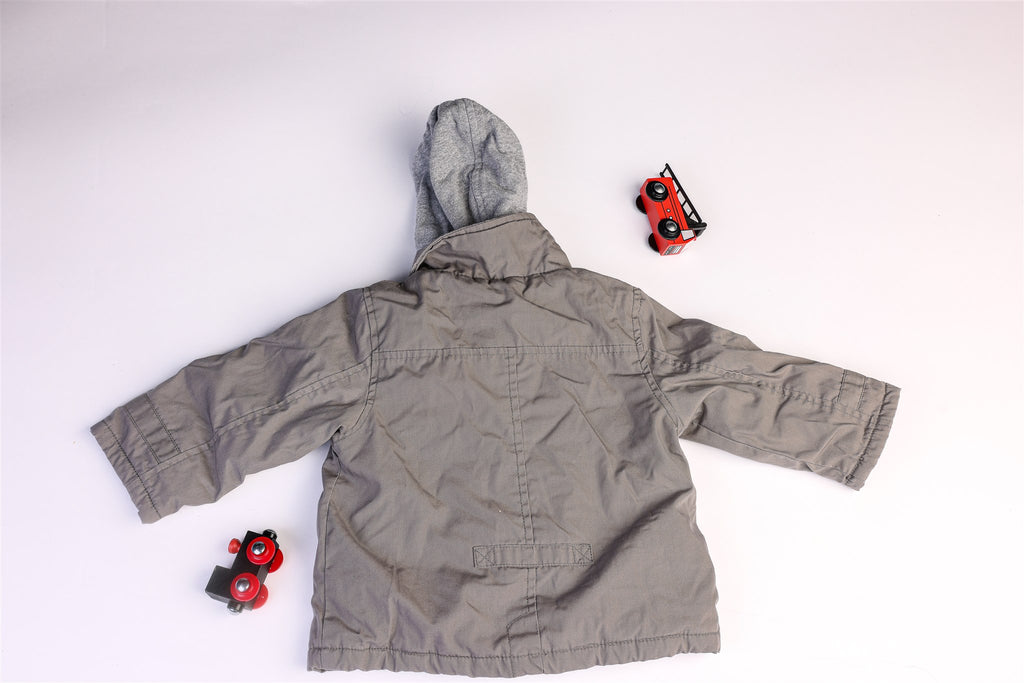 Grey hooded coat