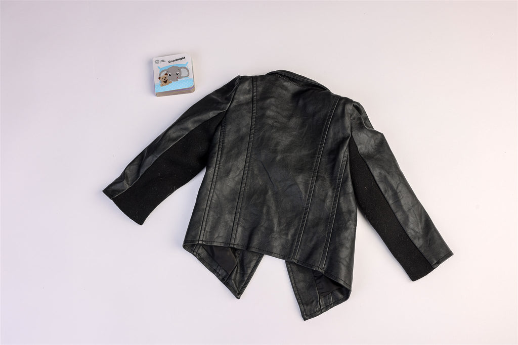 Black faux-leather jacket