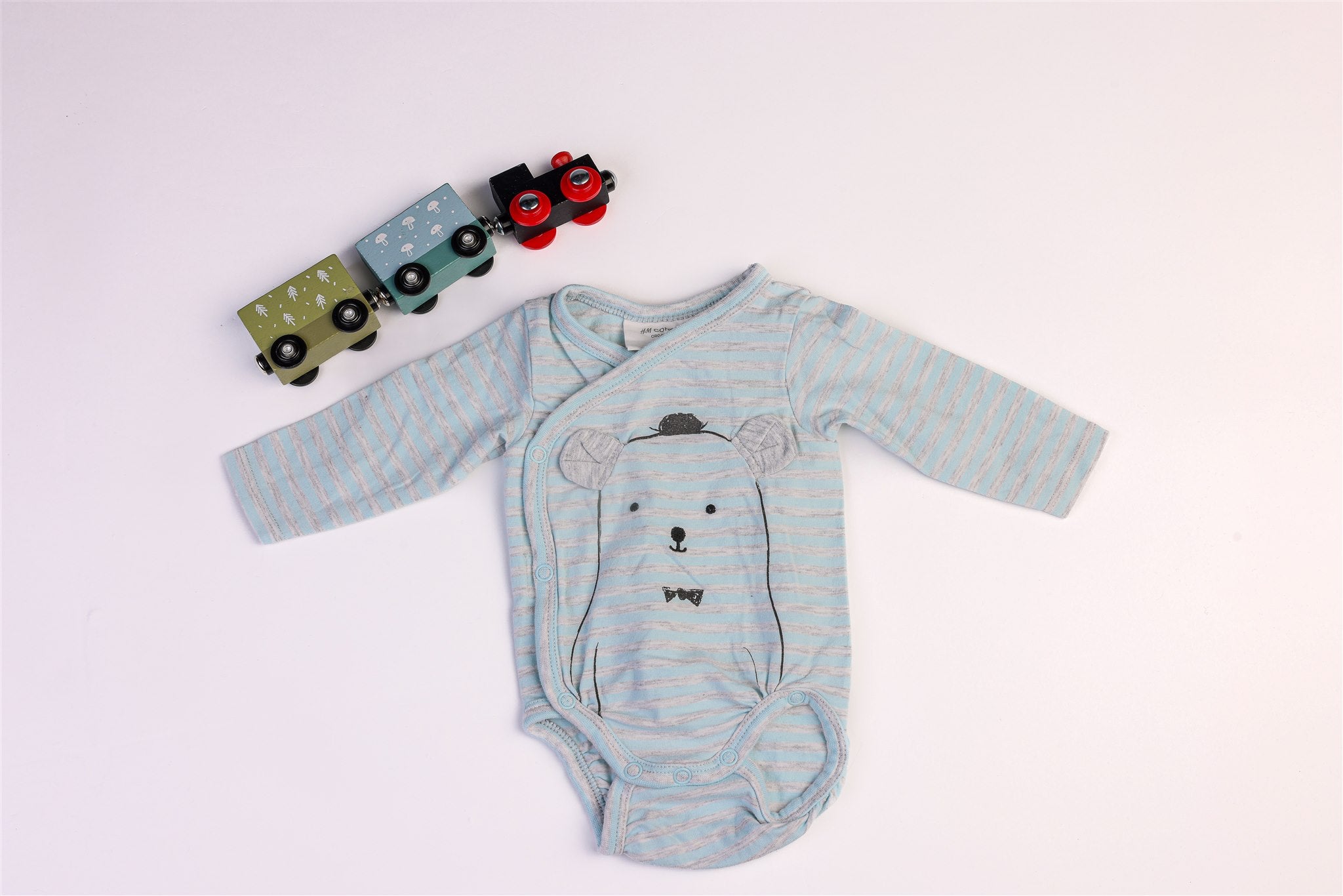 Blue and grey mouse-themed bodysuit