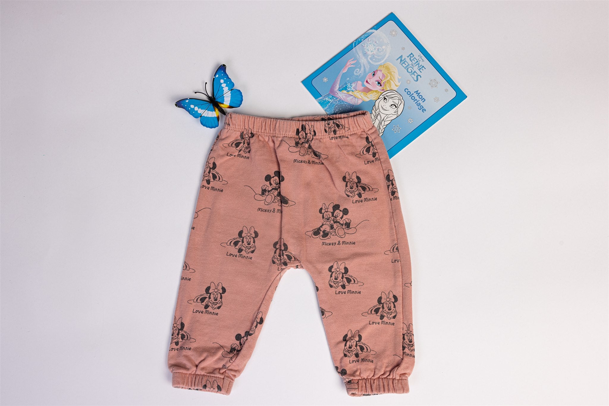Pink Minnie and Mickey Mouse trousers