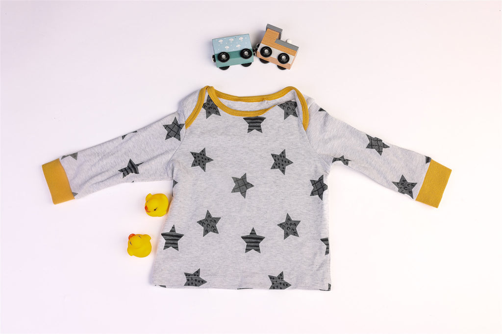 Grey top with black stars