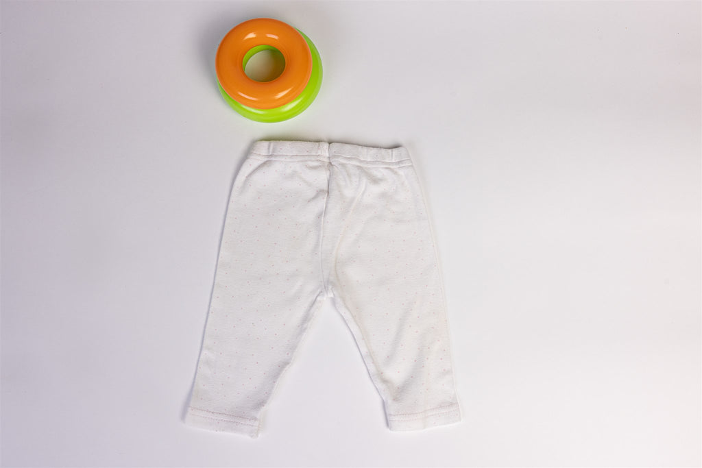 White shorts with pink polka dots