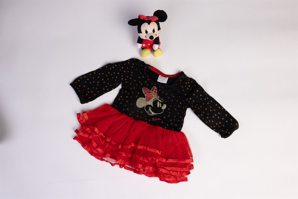 Minnie Mouse red and black ruffled dress