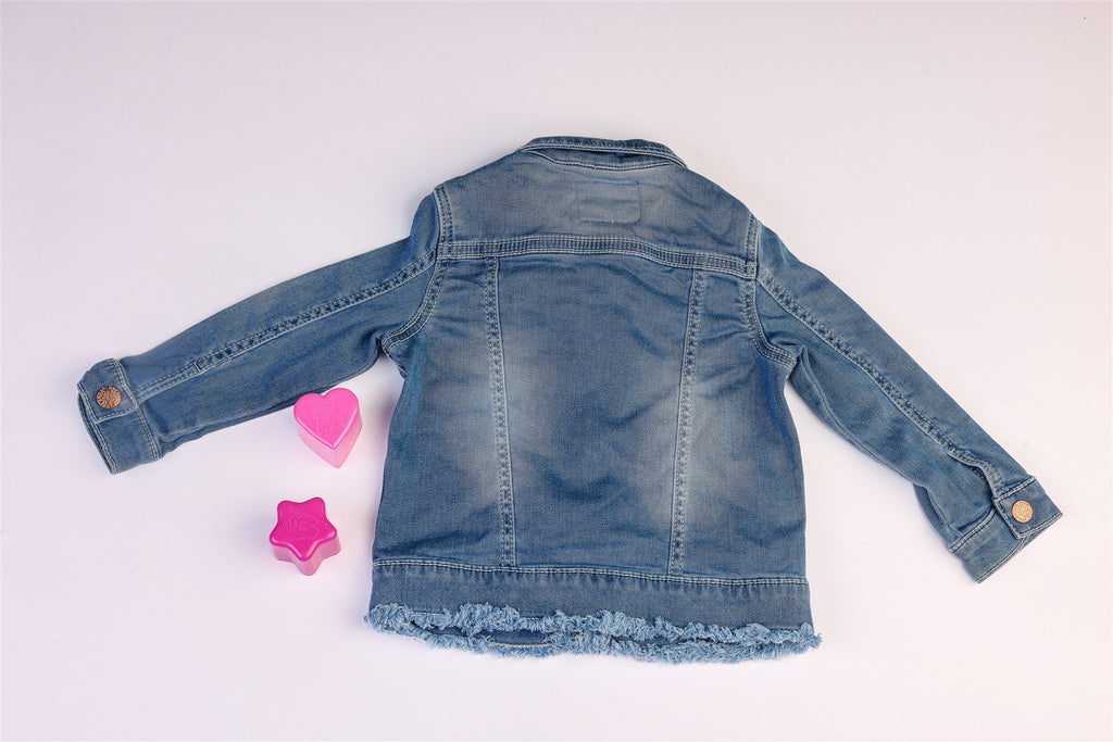 Denim jacket with floral embroidery