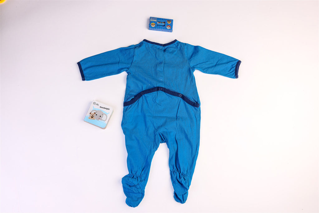 Blue airplane sleepsuit"vole, vole avec papa" (Fly, fly with daddy)