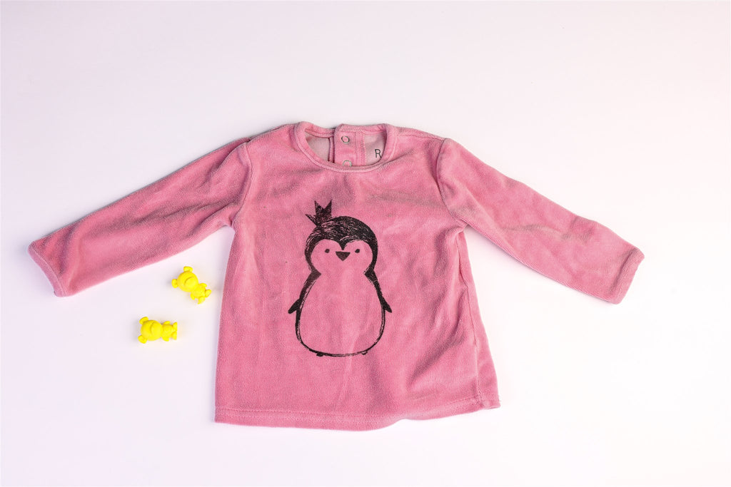Pink penguin pyjama top