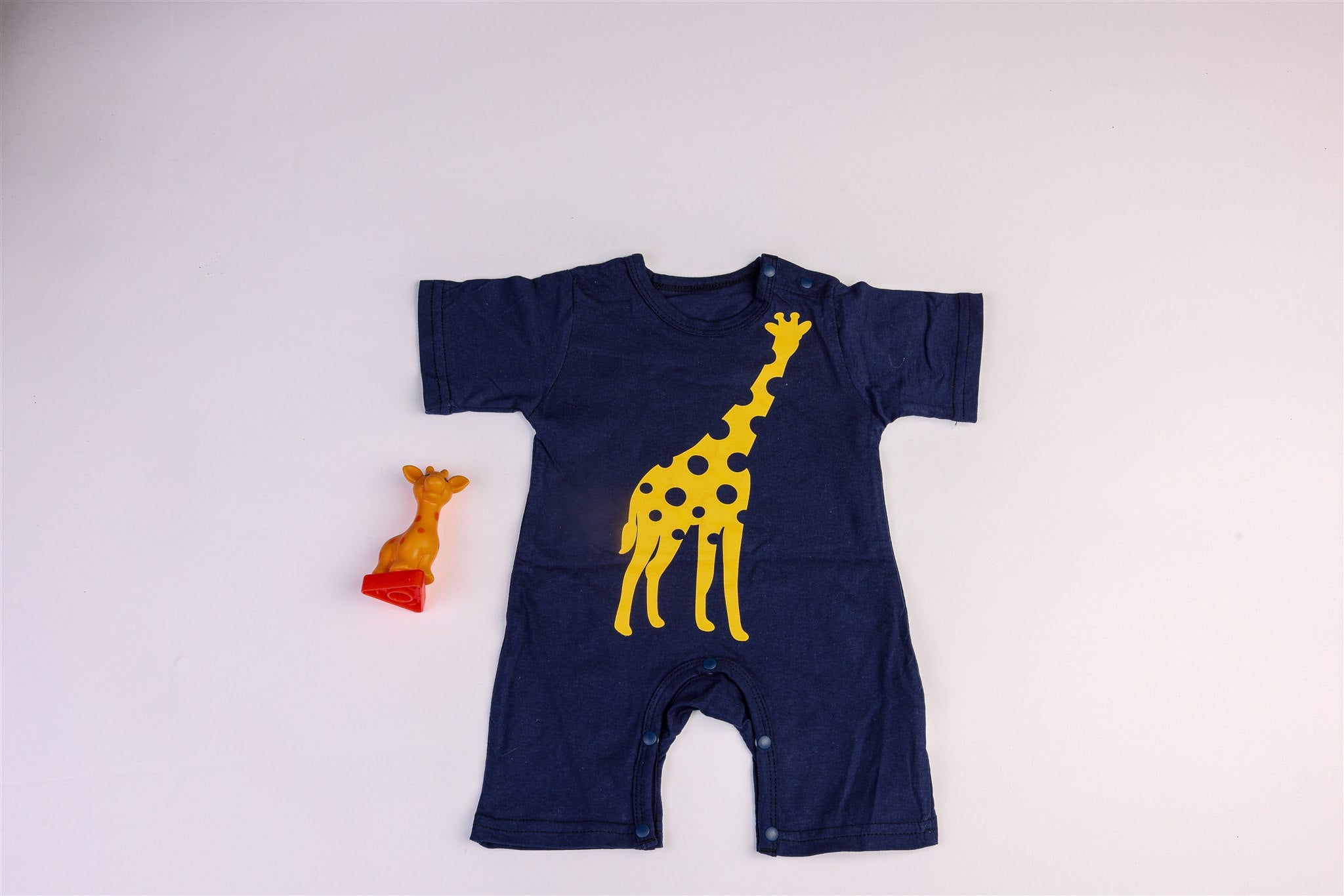Blue giraffe rompers