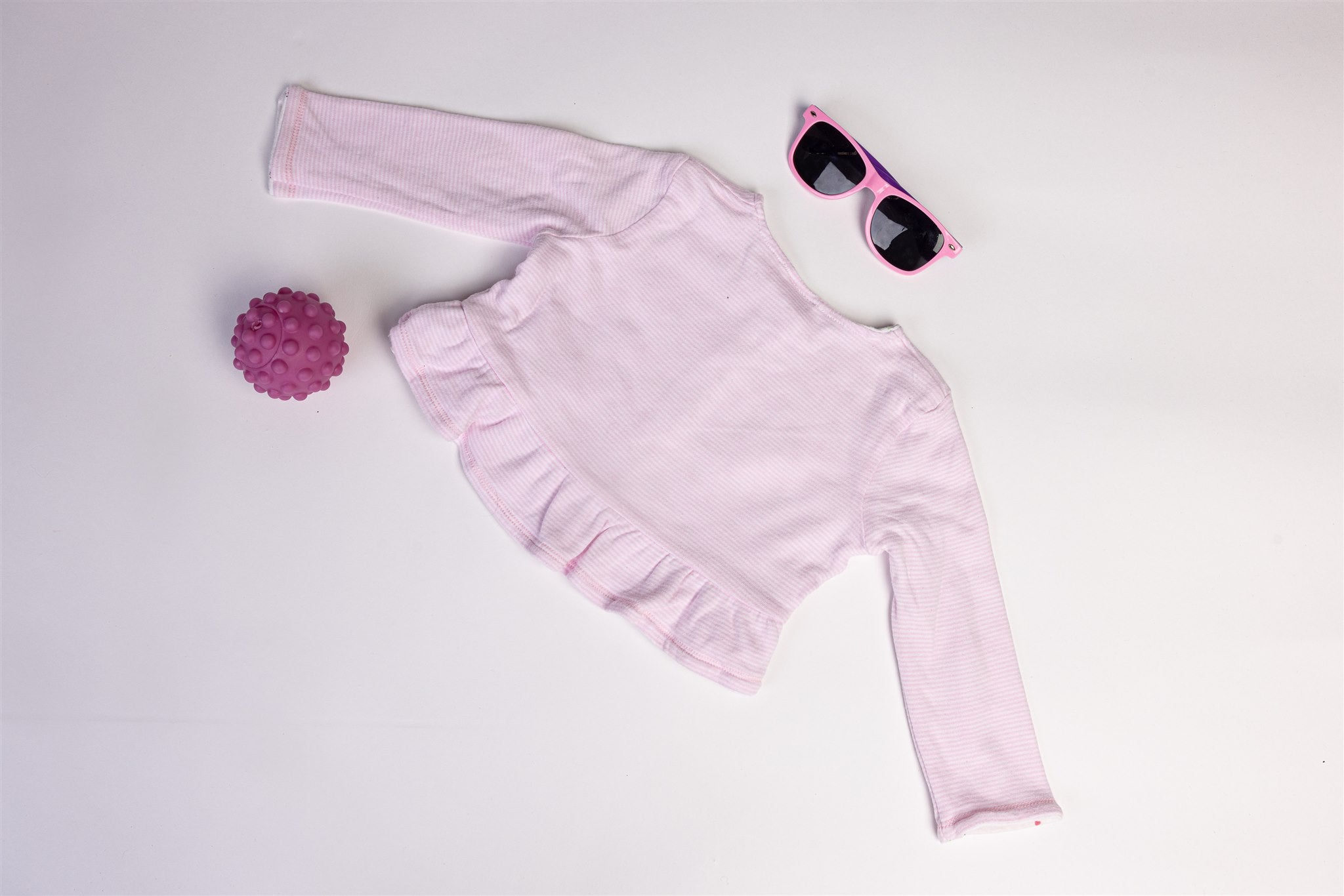 Little pink and white striped jacket with bunny and flowers