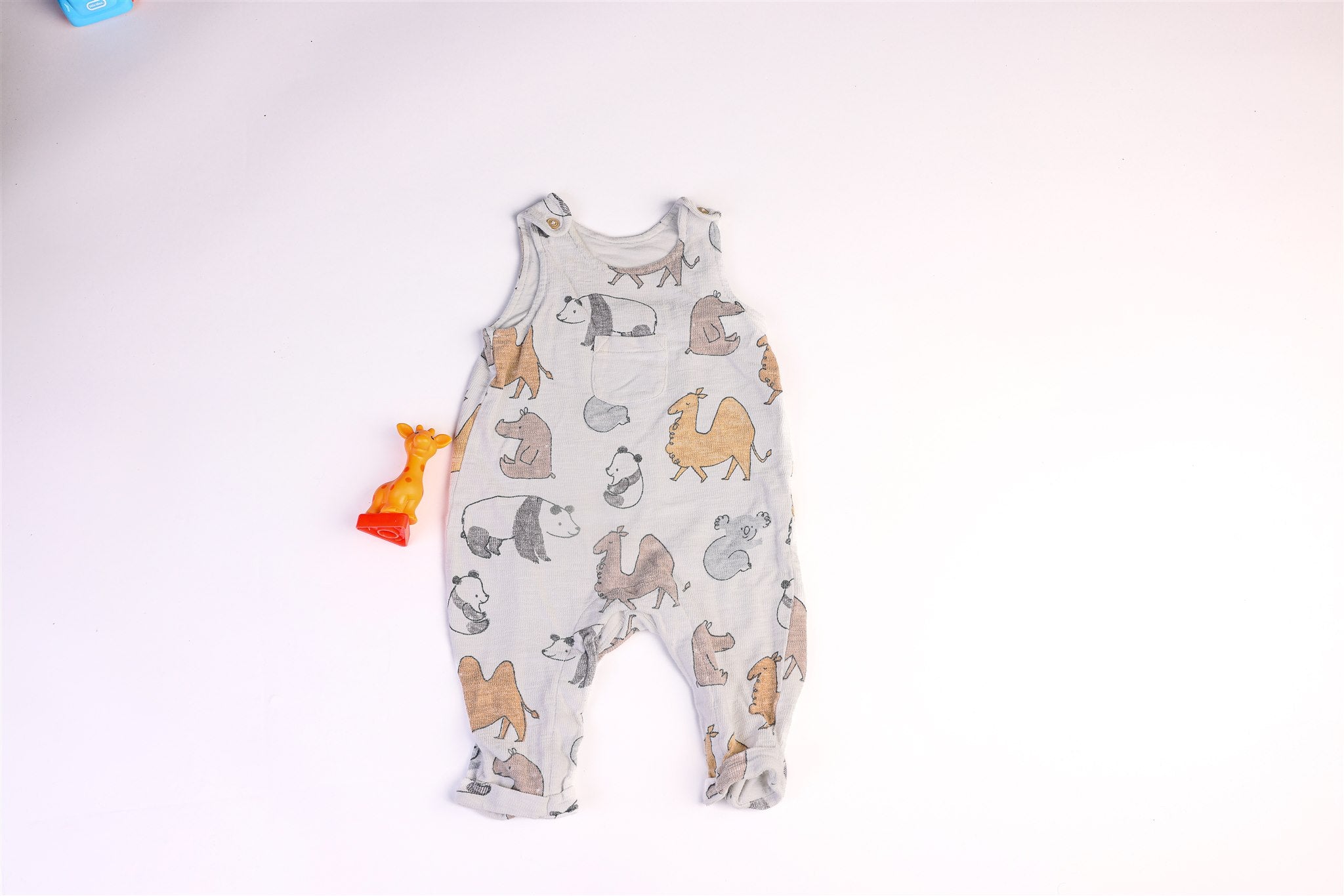 Blue striped dungarees