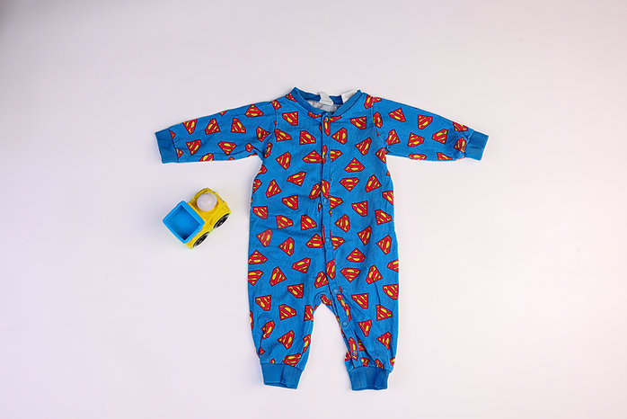 Blue "Superman" sleepsuit